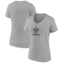 New Orleans Saints  Women's Logo Team Lockup V-Neck T-Shirt