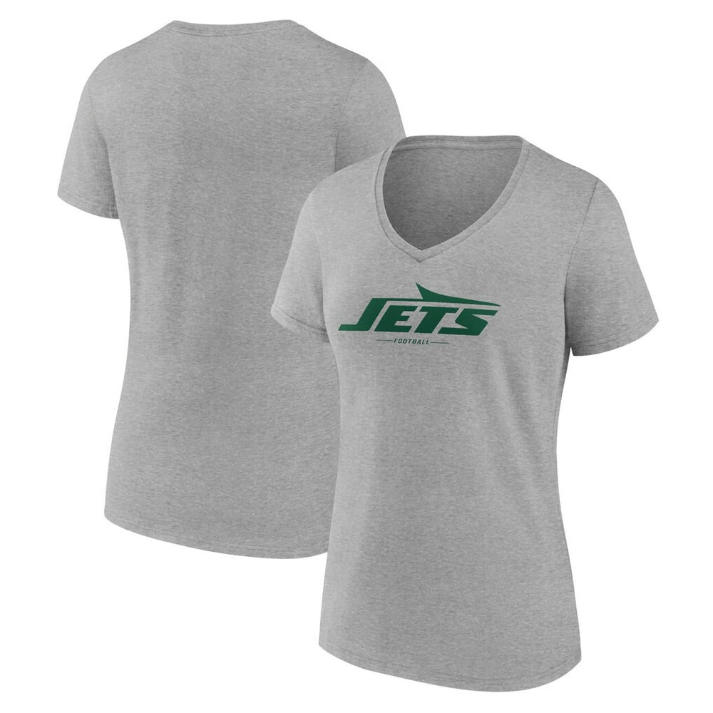 New York Jets  Women's Logo Team Lockup V-Neck T-Shirt