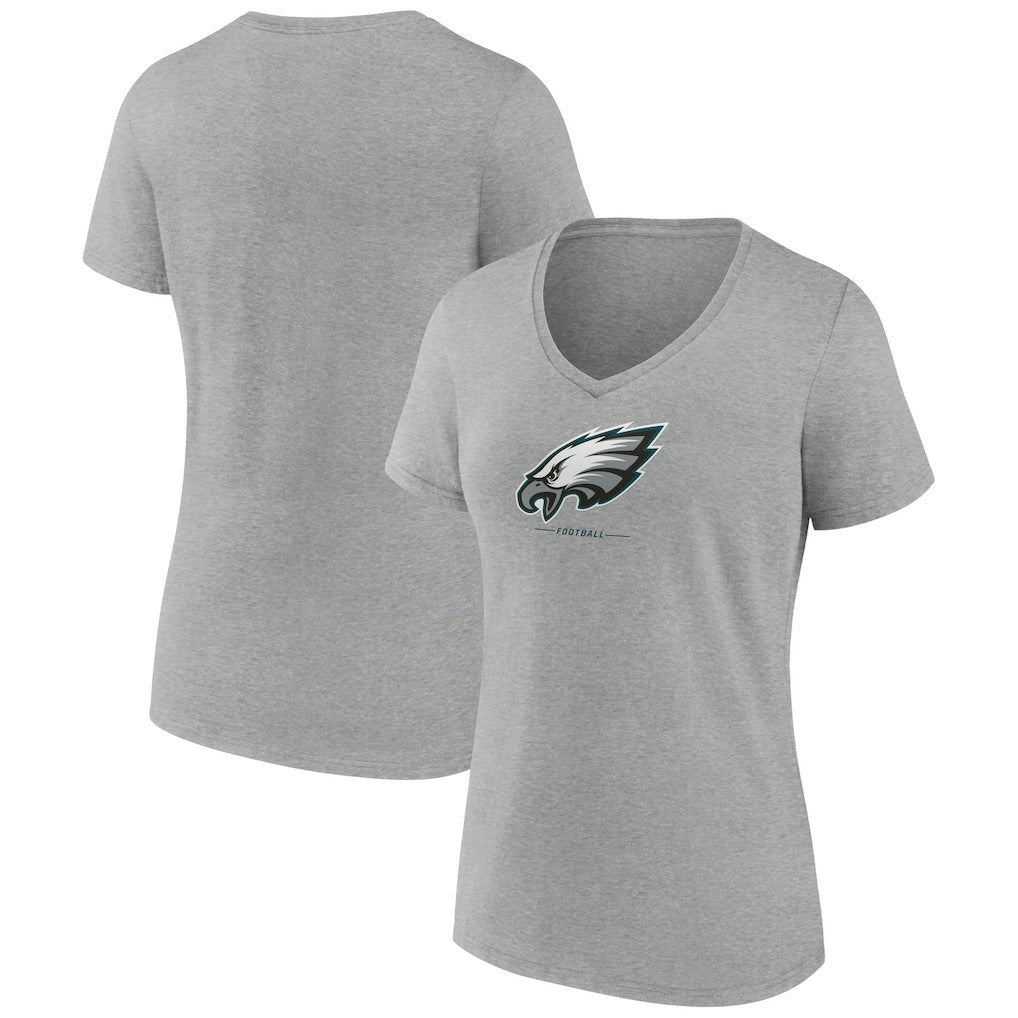 Philadelphia Eagles  Women's Logo Team Lockup V-Neck T-Shirt