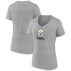 Pittsburgh Steelers  Women's Logo Team Lockup V-Neck T-Shirt