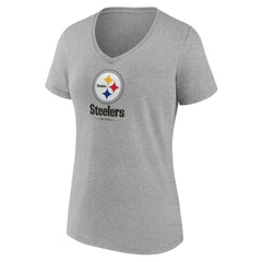 Pittsburgh Steelers  Women's Logo Team Lockup V-Neck T-Shirt