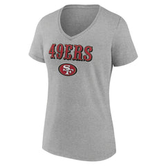 San Francisco 49ers  Women's Logo Team Lockup V-Neck T-Shirt