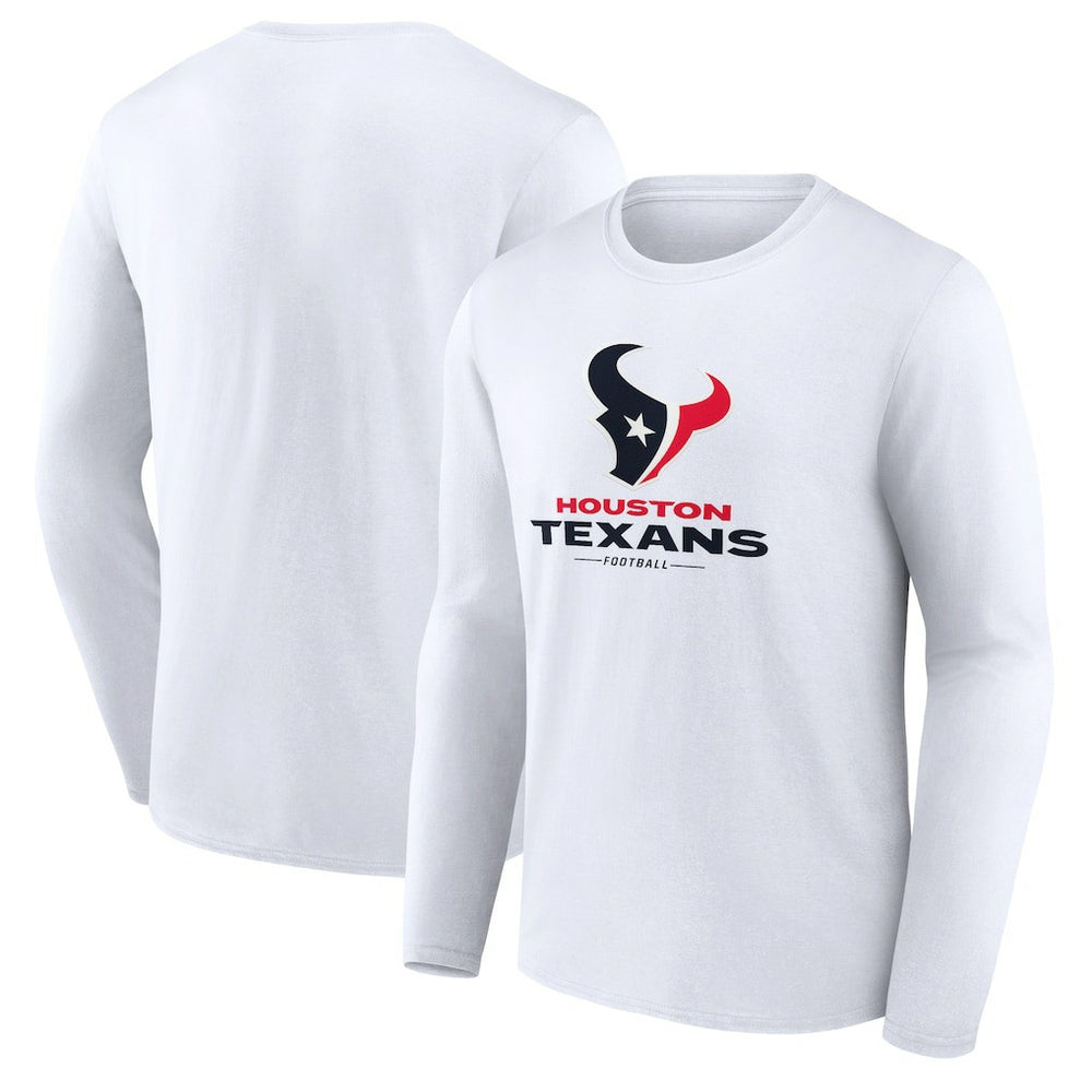Houston Texans  Logo Team Lockup Long Sleeve T-Shirt