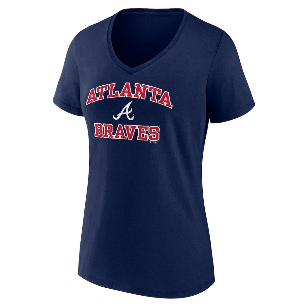 Atlanta Braves Women's Heart and Soul V-Neck T-Shirt | MLB Discount