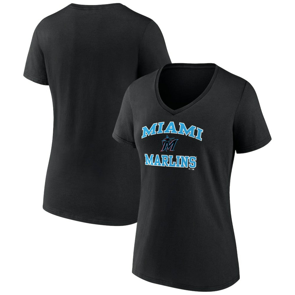 Miami Marlins Women's Heart and Soul V-Neck T-Shirt | MLB On Sale