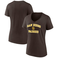 San Diego Padres Women's Heart and Soul V-Neck T-Shirt | MLB Shop