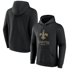 New Orleans Saints  Logo Team Lockup Fitted Pullover Hoodie
