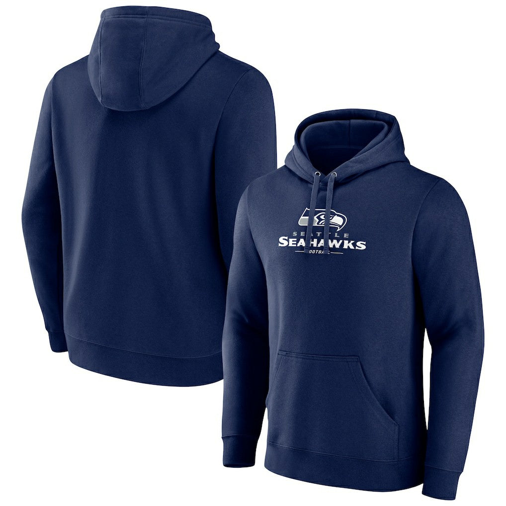 Seattle Seahawks  Logo Team Lockup Fitted Pullover Hoodie
