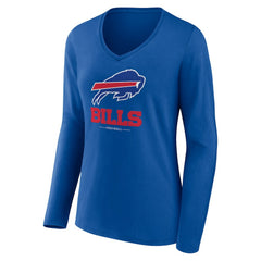 Buffalo Bills  Women's Logo Team Lockup Long Sleeve V-Neck T-Shirt