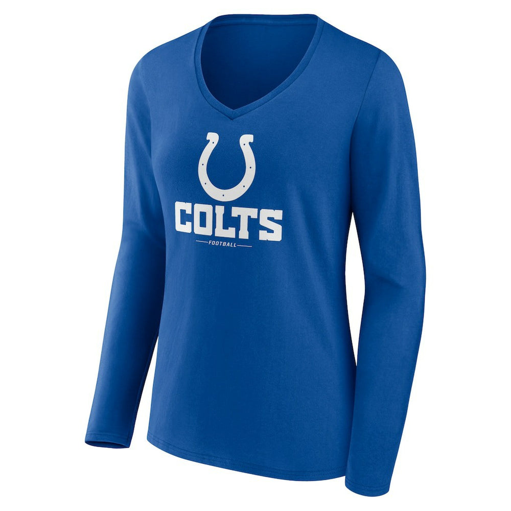Indianapolis Colts  Women's Logo Team Lockup Long Sleeve V-Neck T-Shirt