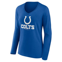 Indianapolis Colts  Women's Logo Team Lockup Long Sleeve V-Neck T-Shirt