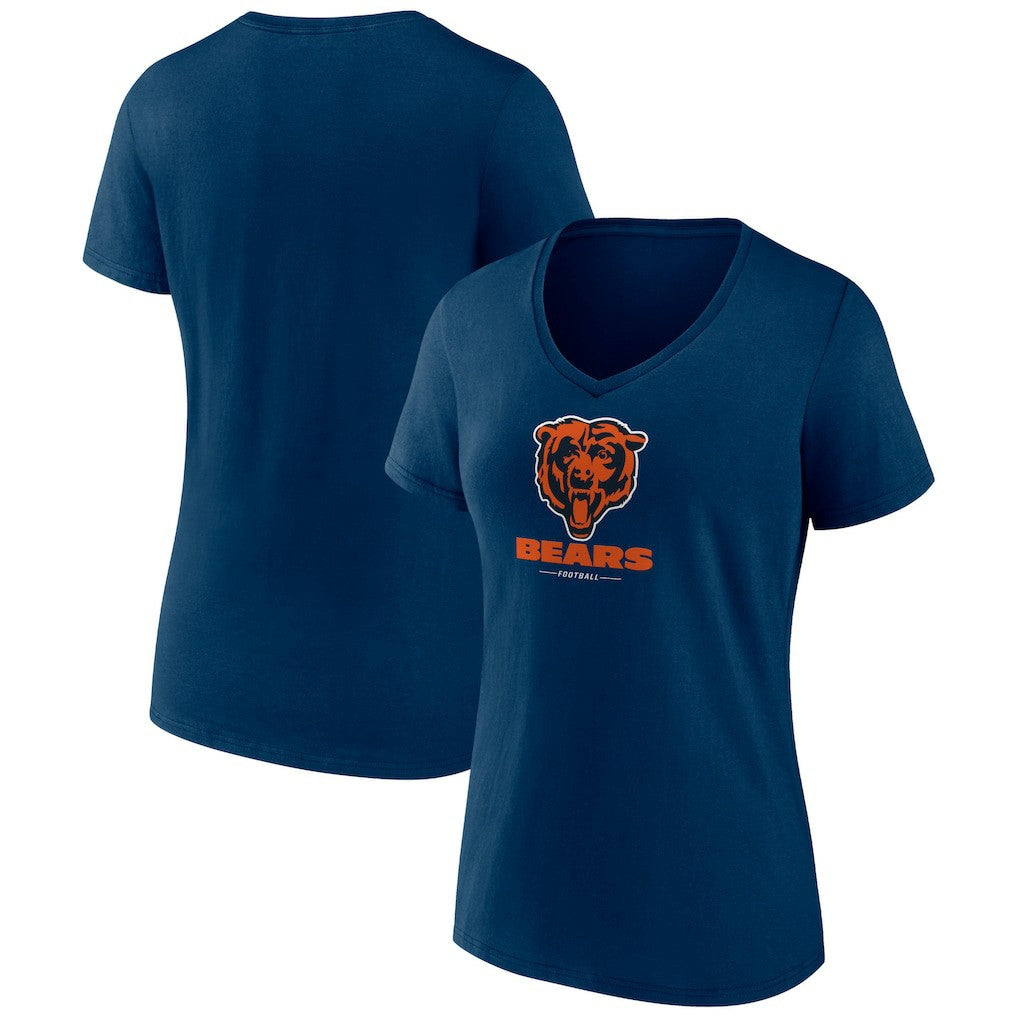 Chicago Bears  Women's Logo Team Lockup V-Neck T-Shirt