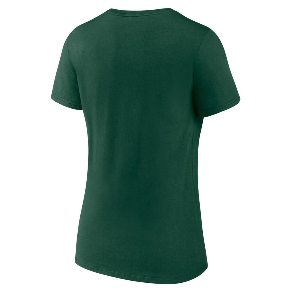 Green Bay Packers  Women's Logo Team Lockup V-Neck T-Shirt
