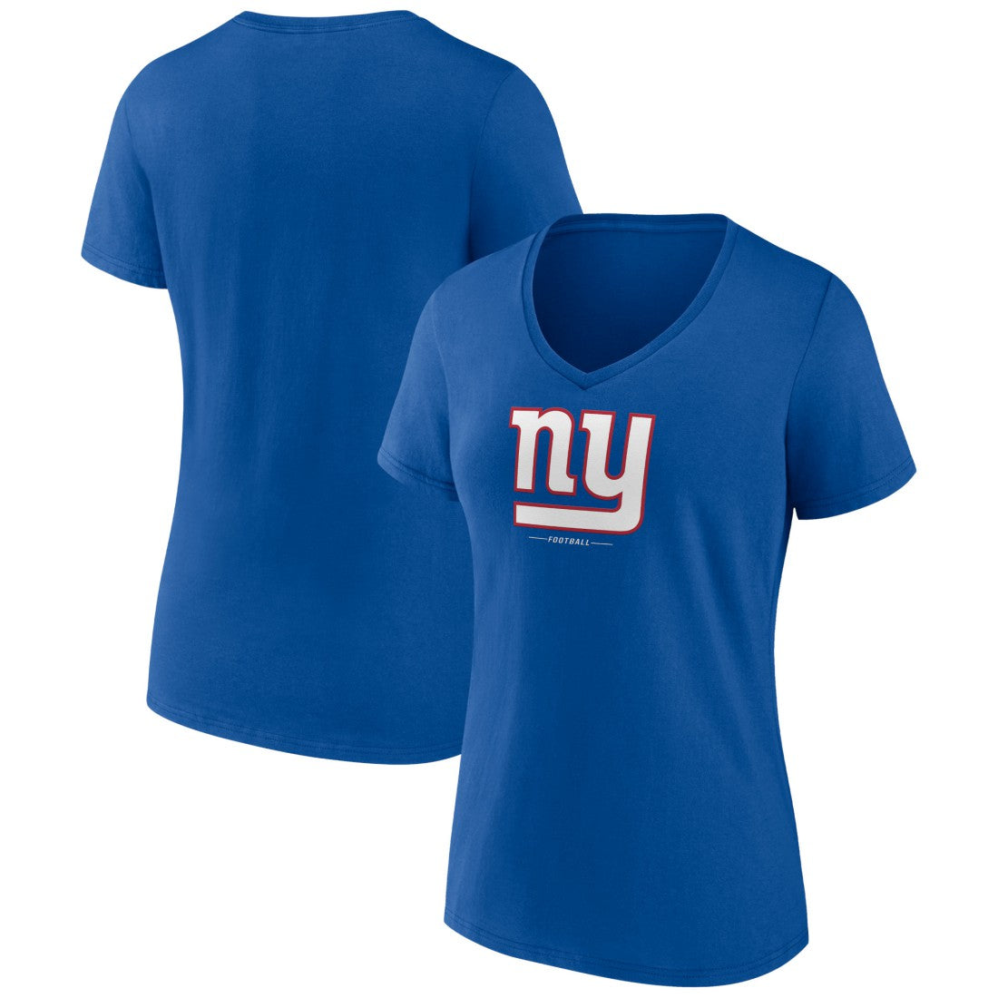 New York Giants  Women's Logo Team Lockup V-Neck T-Shirt
