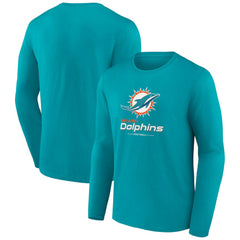 Miami Dolphins  Logo Team Lockup Long Sleeve T-Shirt