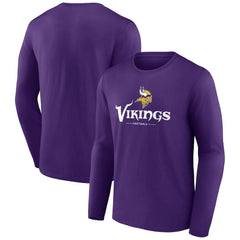 Minnesota Vikings  Logo Team Lockup Long Sleeve T-Shirt