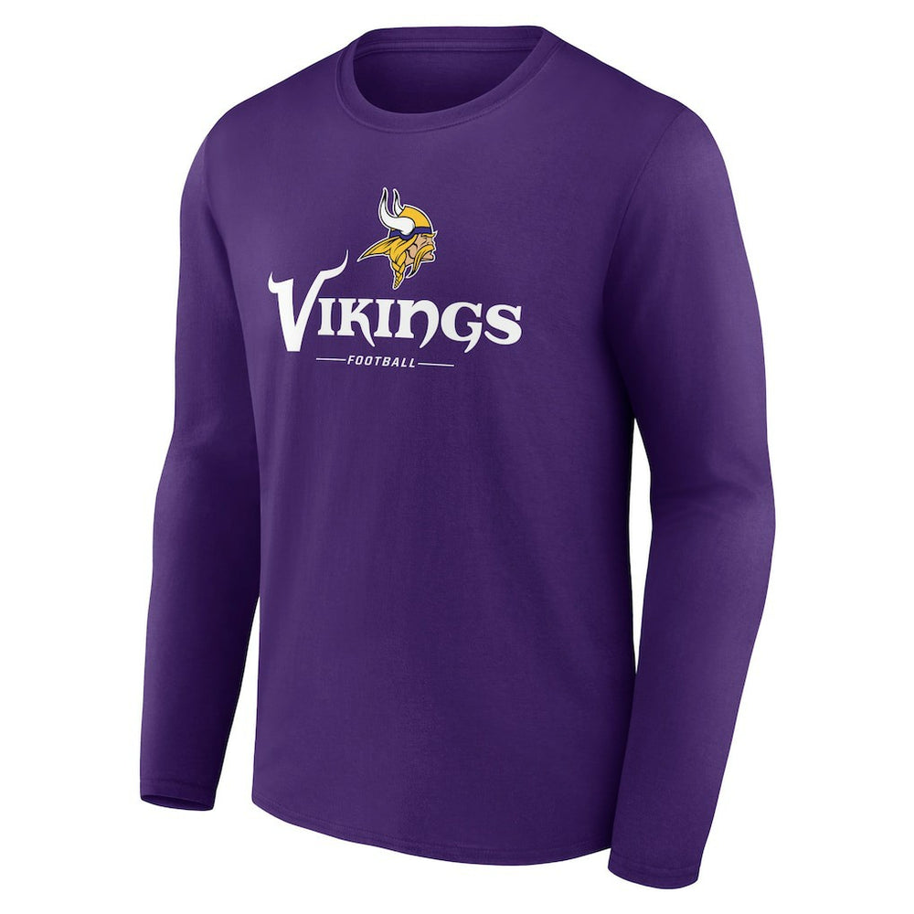 Minnesota Vikings  Logo Team Lockup Long Sleeve T-Shirt