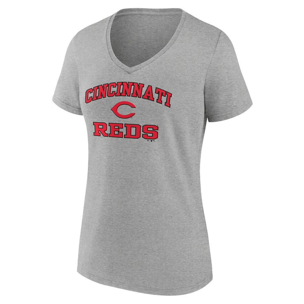 Cincinnati Reds Women's Heart and Soul V-Neck T-Shirt | MLB Outlet