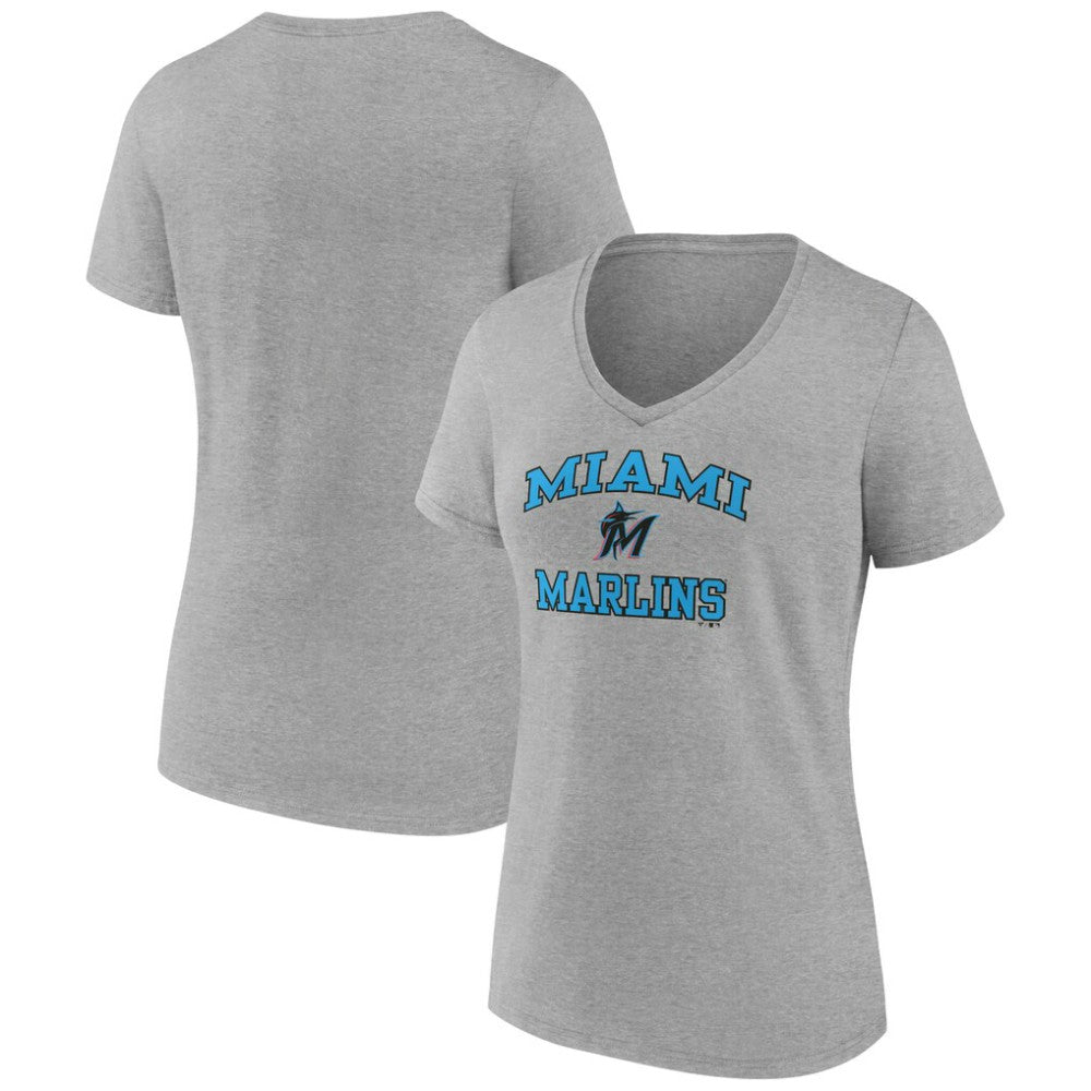 Miami Marlins Women's Heart and Soul V-Neck T-Shirt | MLB Sale