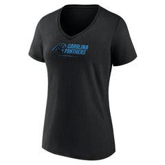 Carolina Panthers  Women's Logo Team Lockup V-Neck T-Shirt
