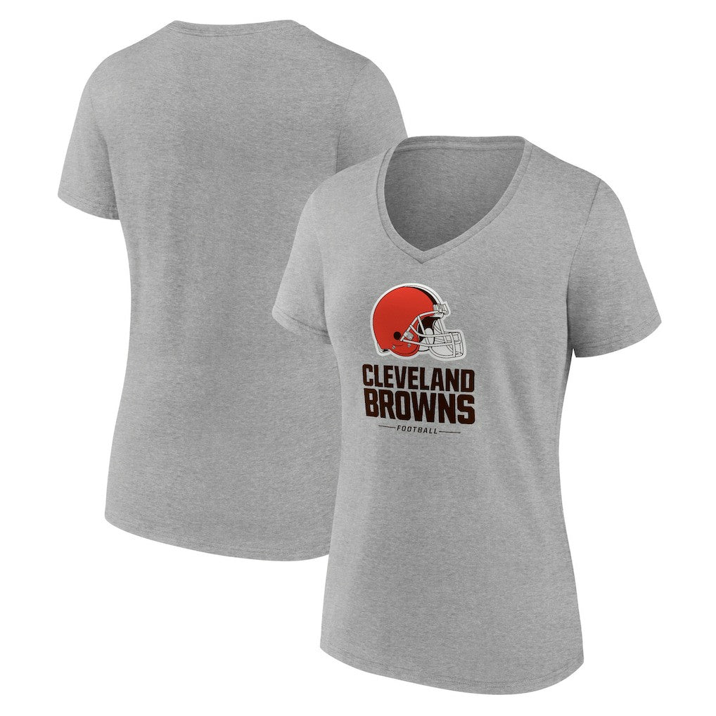 Cleveland Browns  Women's Logo Team Lockup V-Neck T-Shirt