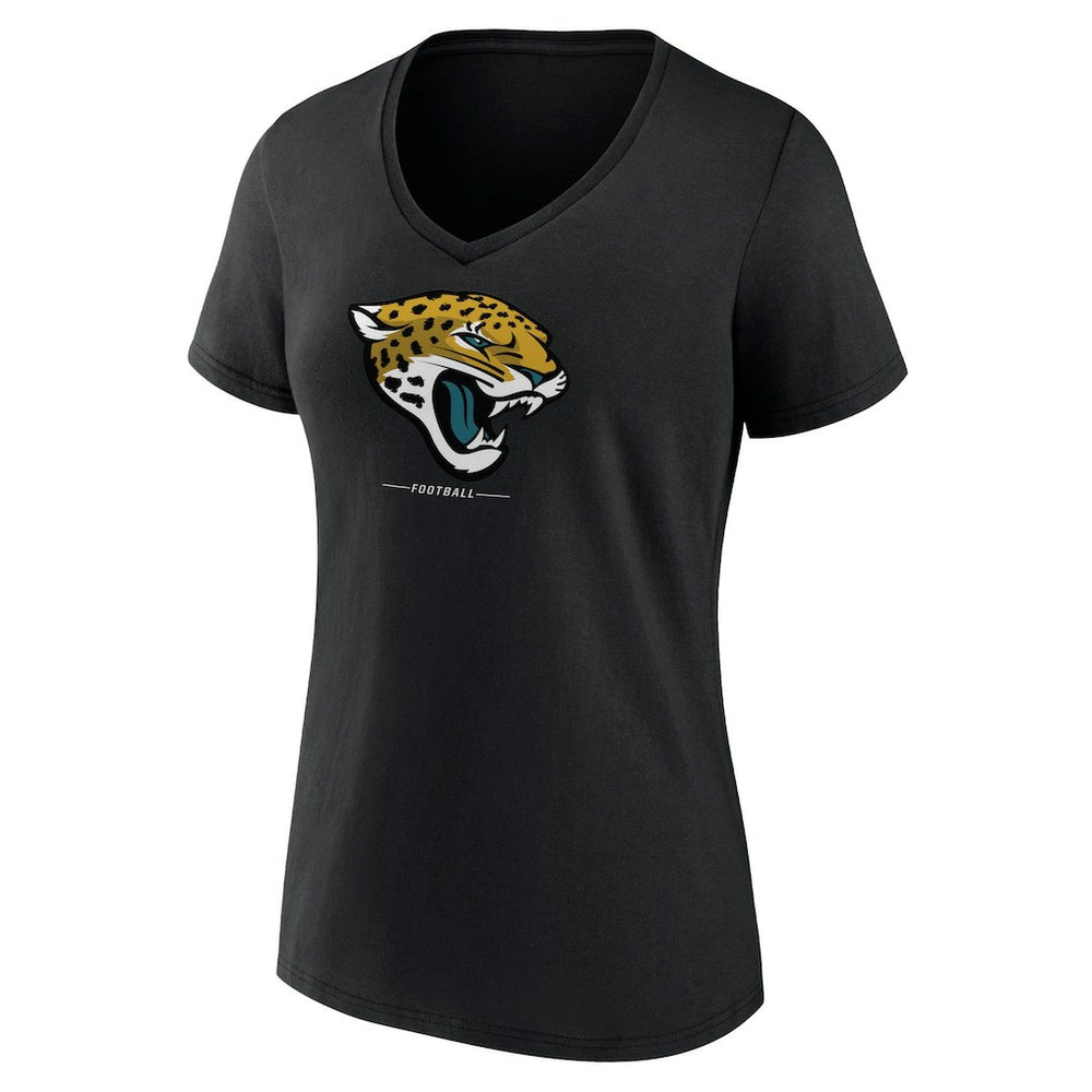 Jacksonville Jaguars  Women's Logo Team Lockup V-Neck T-Shirt