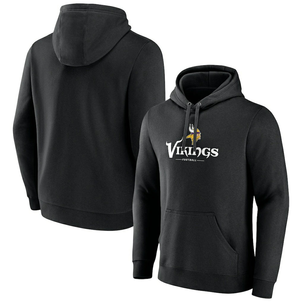 Minnesota Vikings  Primary Logo Team Lockup Fitted Pullover Hoodie