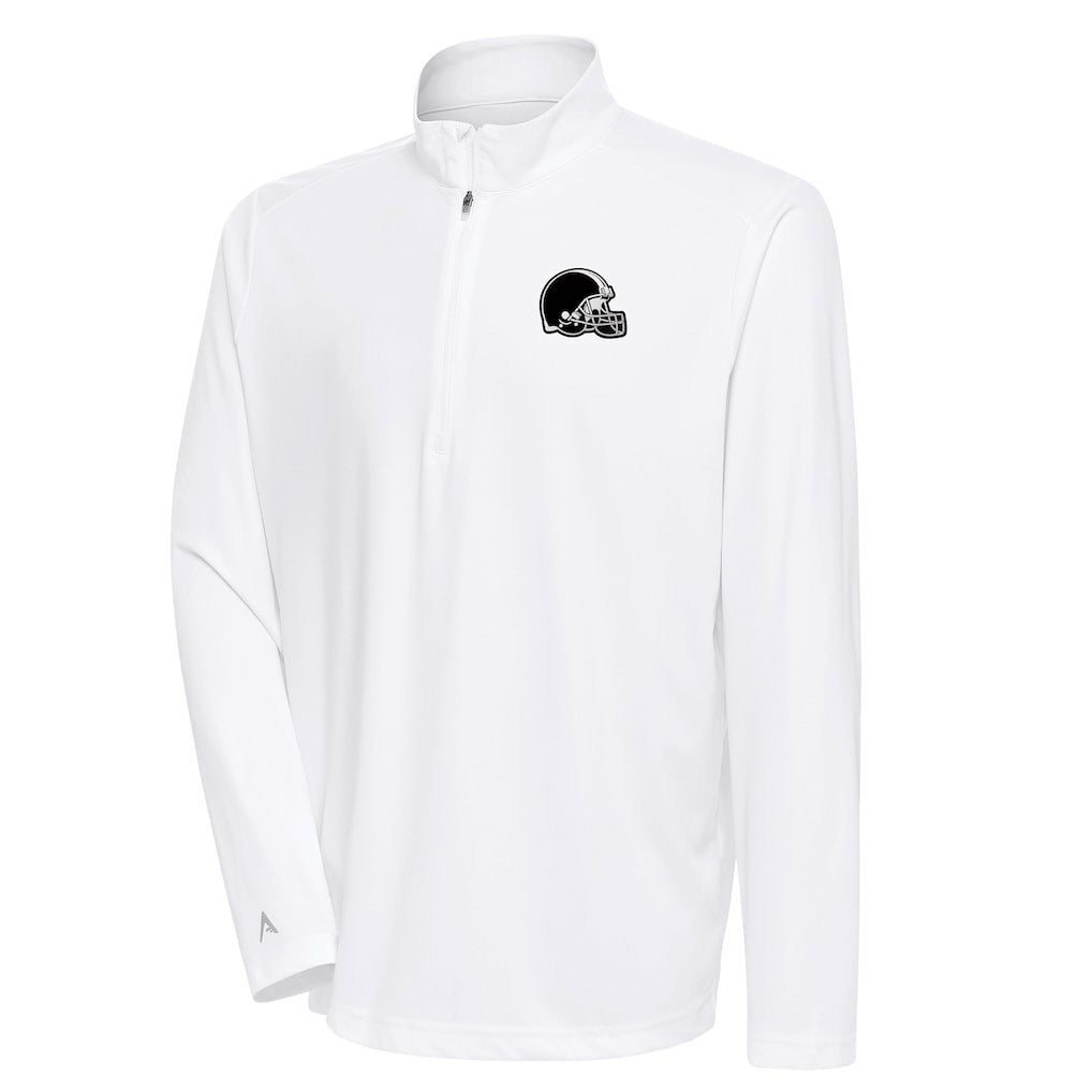 Cleveland Browns  Antigua Metallic Logo Tribute Quarter-Zip Top