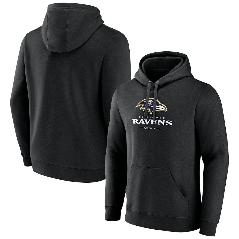 Baltimore Ravens  Logo Team Lockup Fitted Pullover Hoodie