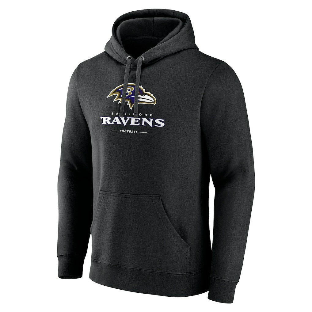Baltimore Ravens  Logo Team Lockup Fitted Pullover Hoodie