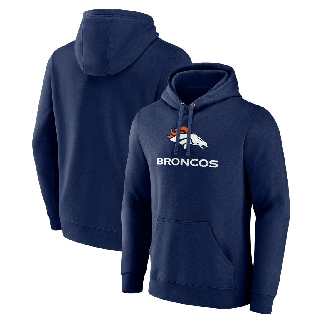 Denver Broncos  Logo Team Lockup Fitted Pullover Hoodie