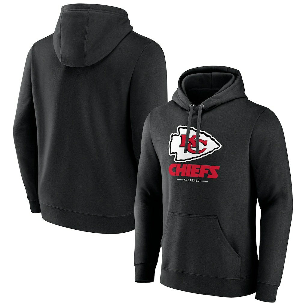 Kansas City Chiefs  Logo Team Lockup Fitted Pullover Hoodie