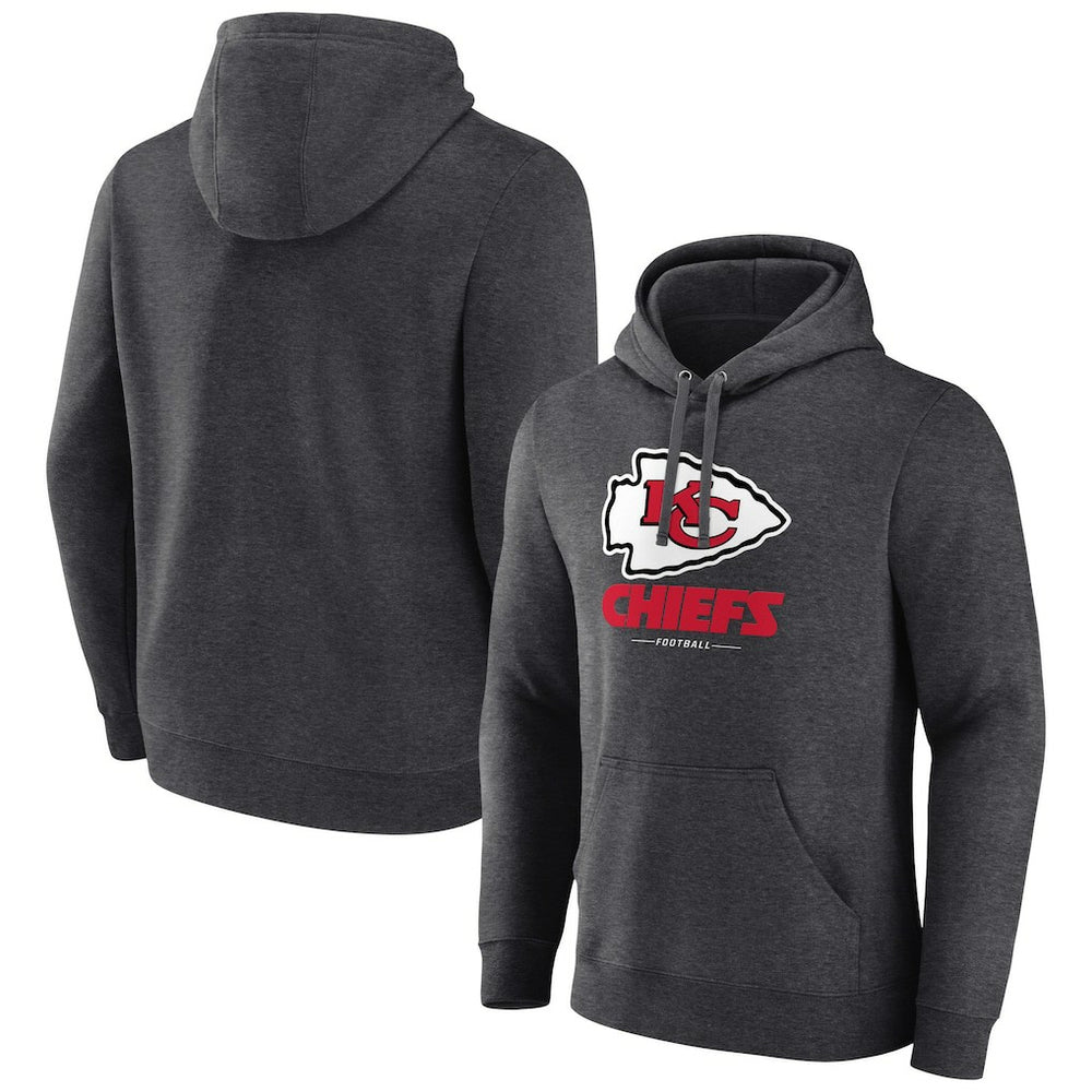 Kansas City Chiefs  Logo Team Lockup Fitted Pullover Hoodie