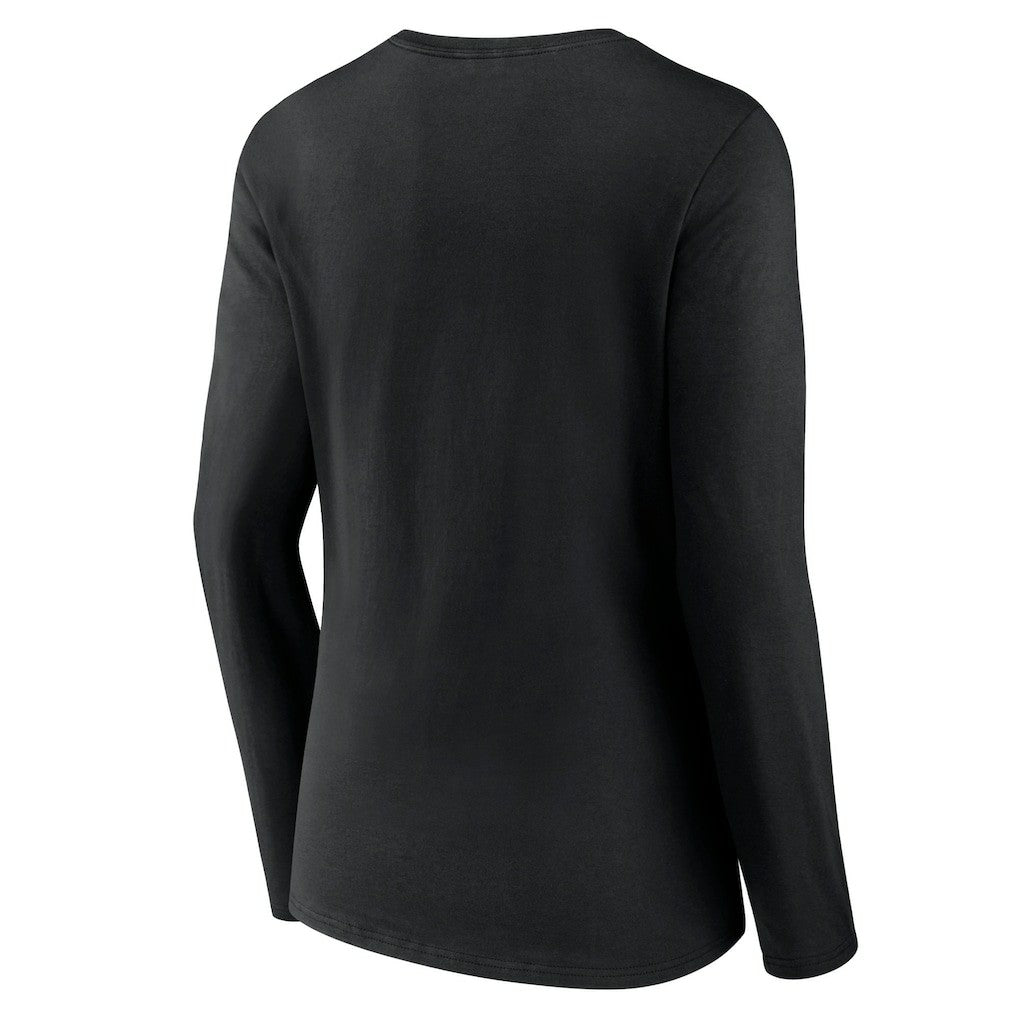 Baltimore Ravens  Women's Logo Team Lockup Long Sleeve V-Neck T-Shirt