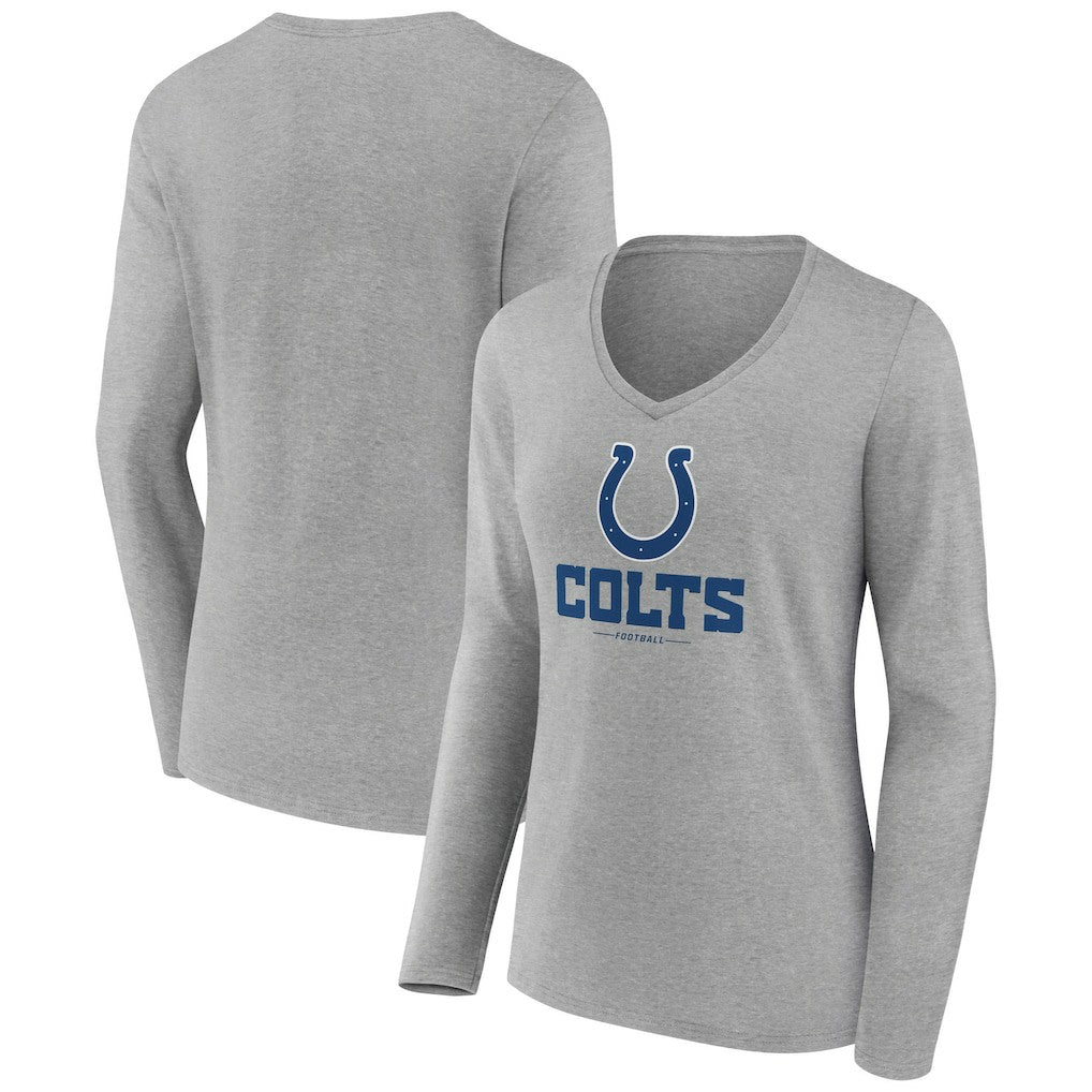 Indianapolis Colts  Women's Logo Team Lockup Long Sleeve V-Neck T-Shirt
