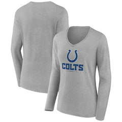 Indianapolis Colts  Women's Logo Team Lockup Long Sleeve V-Neck T-Shirt