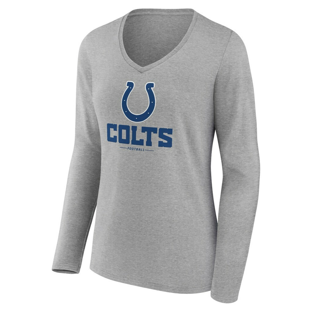 Indianapolis Colts  Women's Logo Team Lockup Long Sleeve V-Neck T-Shirt