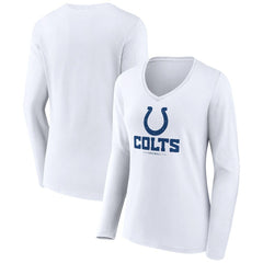 Indianapolis Colts  Women's Logo Team Lockup Long Sleeve V-Neck T-Shirt