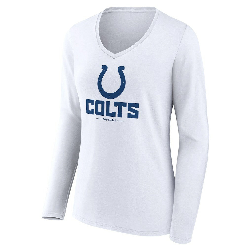 Indianapolis Colts  Women's Logo Team Lockup Long Sleeve V-Neck T-Shirt