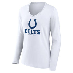 Indianapolis Colts  Women's Logo Team Lockup Long Sleeve V-Neck T-Shirt