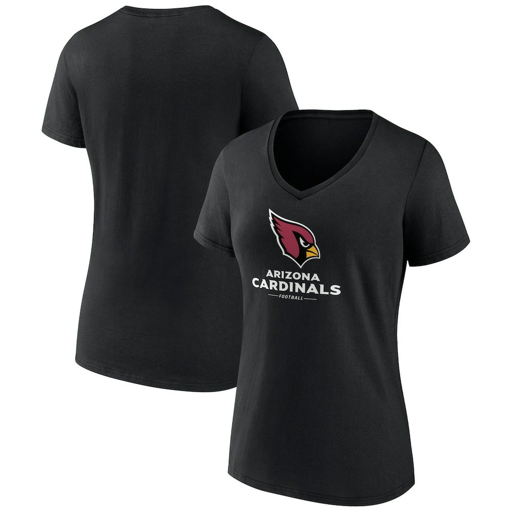 Arizona Cardinals  Women's Logo Team Lockup V-Neck T-Shirt