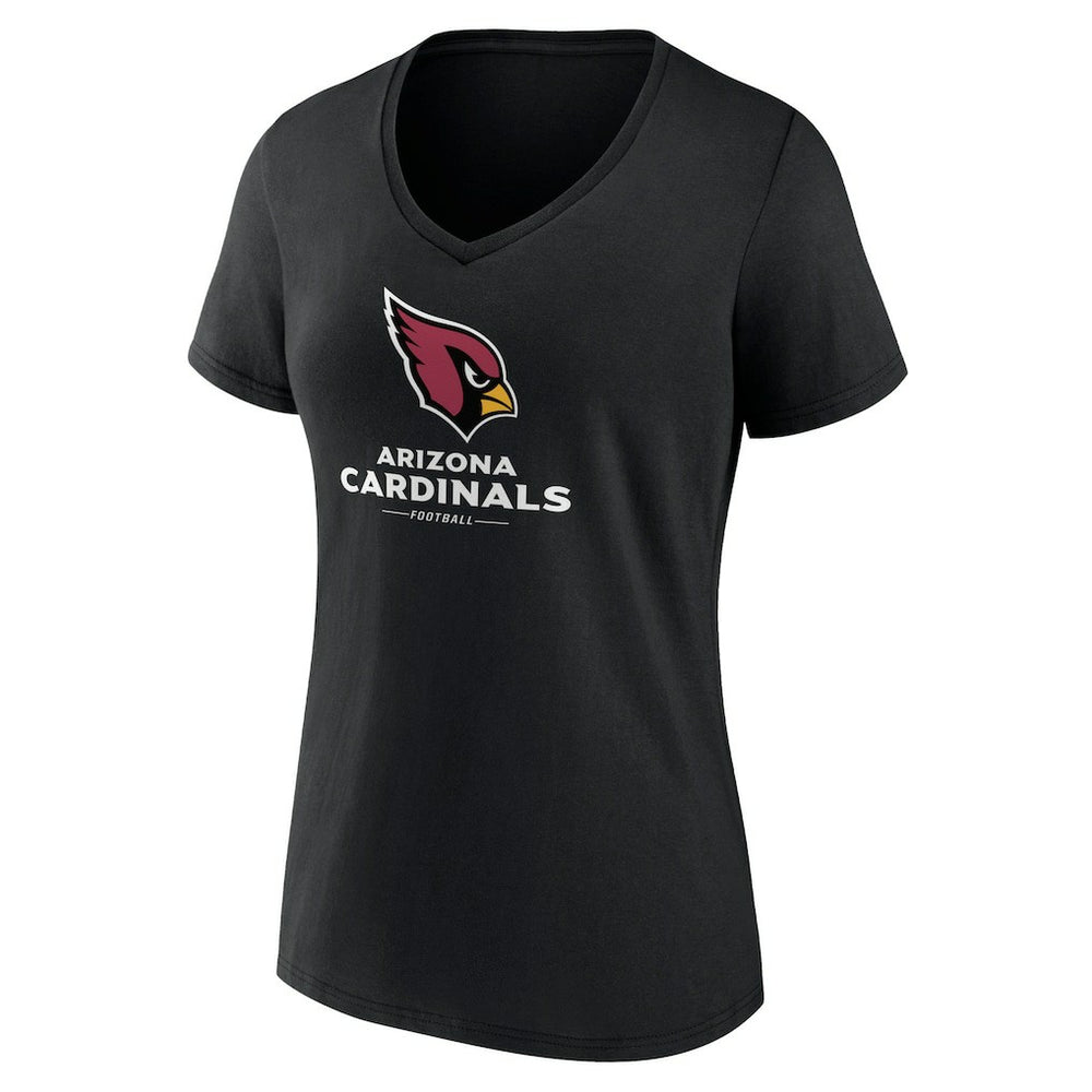 Arizona Cardinals  Women's Logo Team Lockup V-Neck T-Shirt