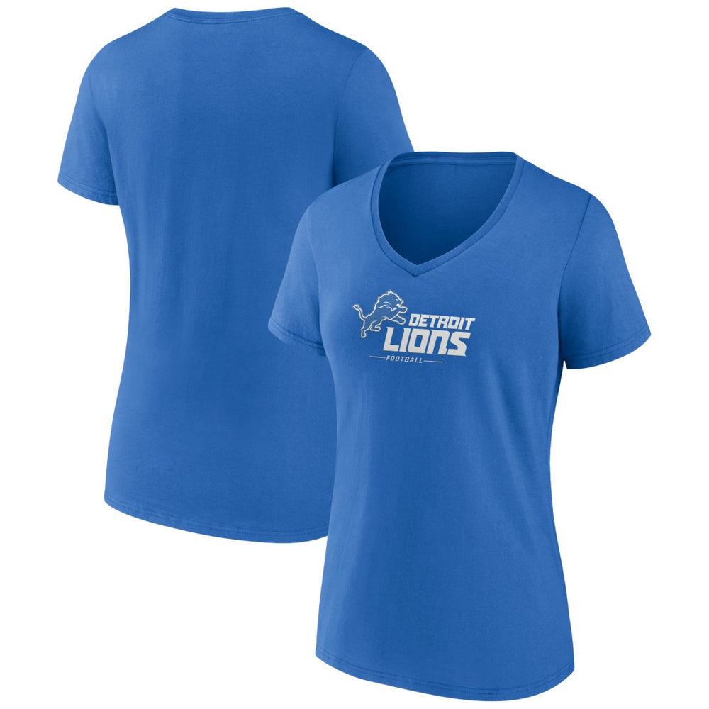 Detroit Lions  Women's Logo Team Lockup V-Neck T-Shirt