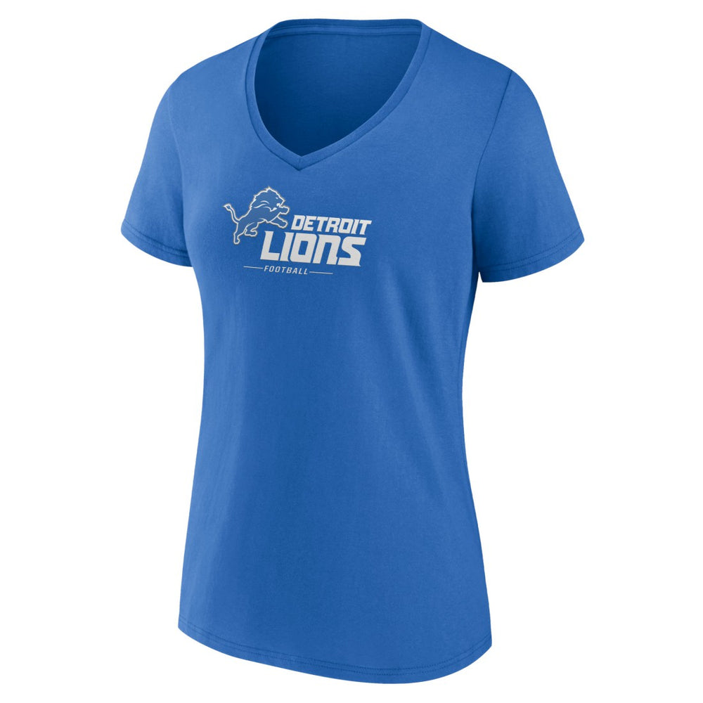 Detroit Lions  Women's Logo Team Lockup V-Neck T-Shirt