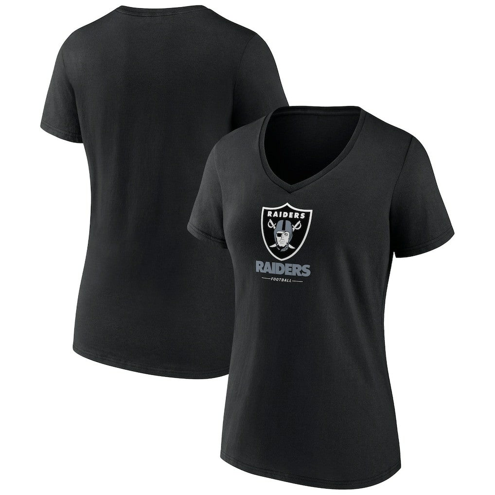 Las Vegas Raiders  Women's Logo Team Lockup V-Neck T-Shirt