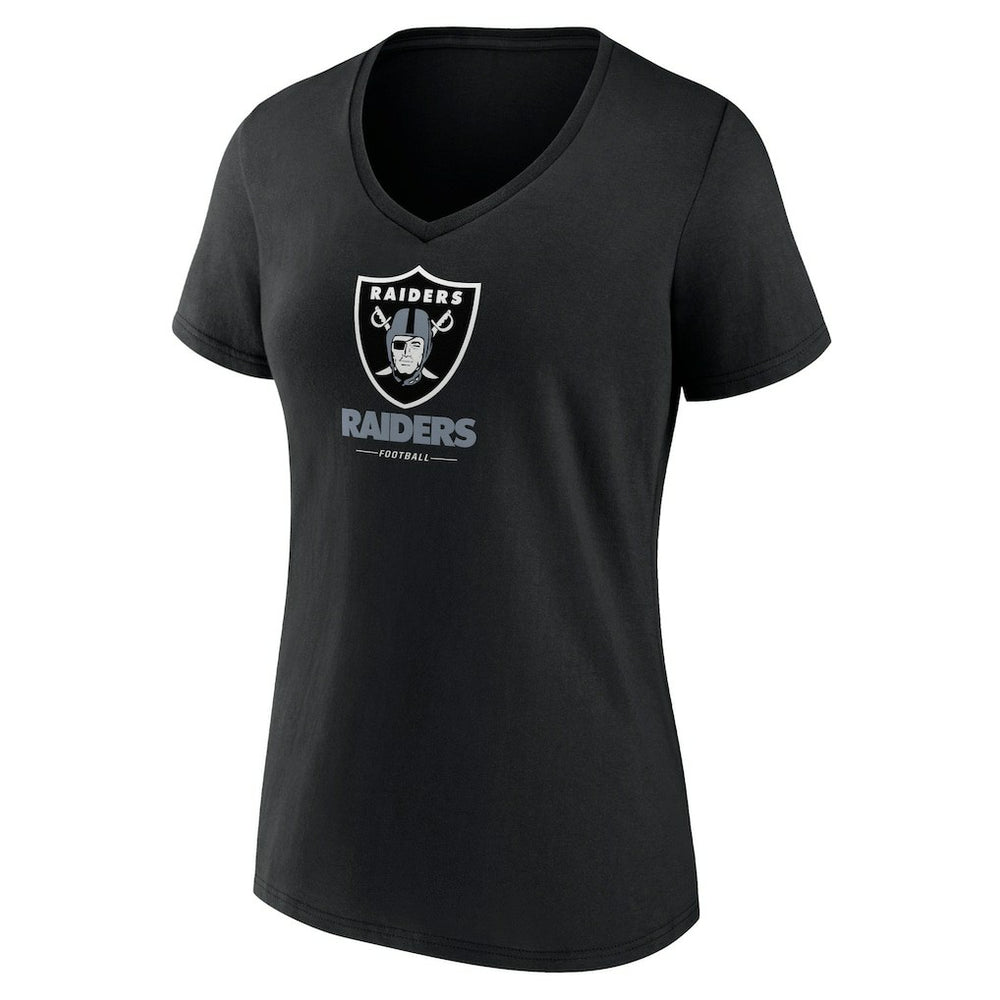 Las Vegas Raiders  Women's Logo Team Lockup V-Neck T-Shirt