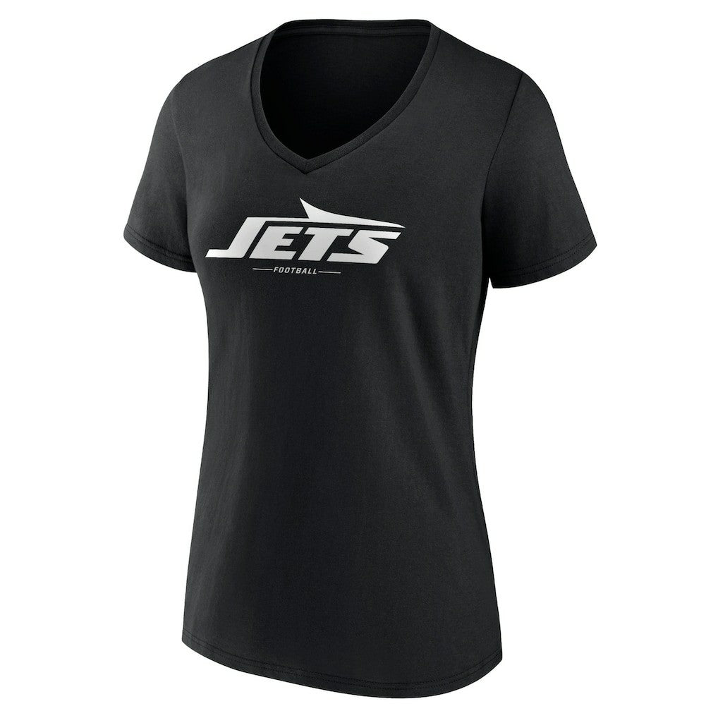 New York Jets  Women's Logo Team Lockup V-Neck T-Shirt