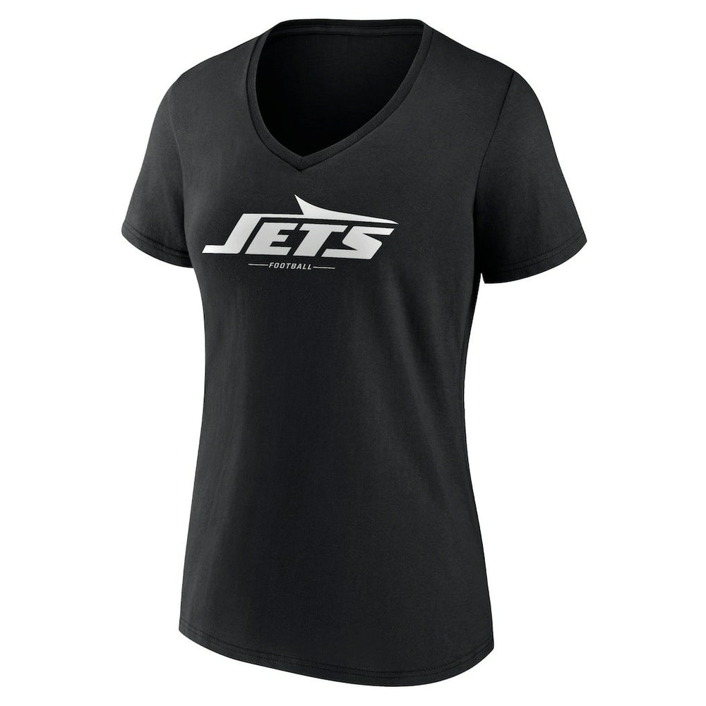 New York Jets  Women's Logo Team Lockup V-Neck T-Shirt