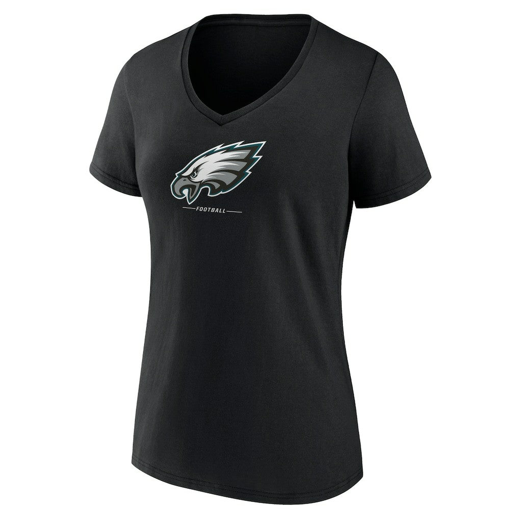 Philadelphia Eagles  Women's Logo Team Lockup V-Neck T-Shirt