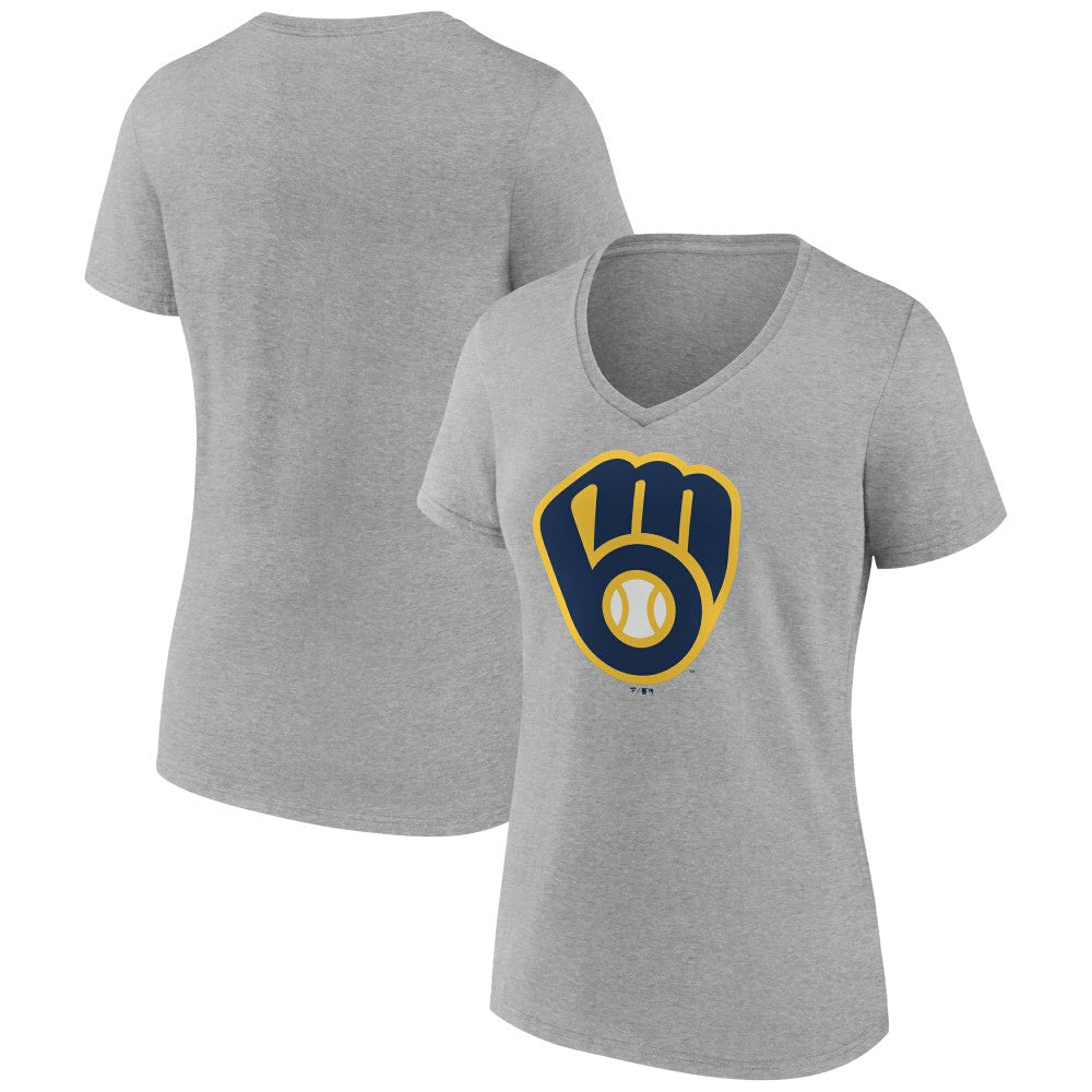 Milwaukee Brewers Women's Official Logo V-Neck T-Shirt | MLB Outlet
